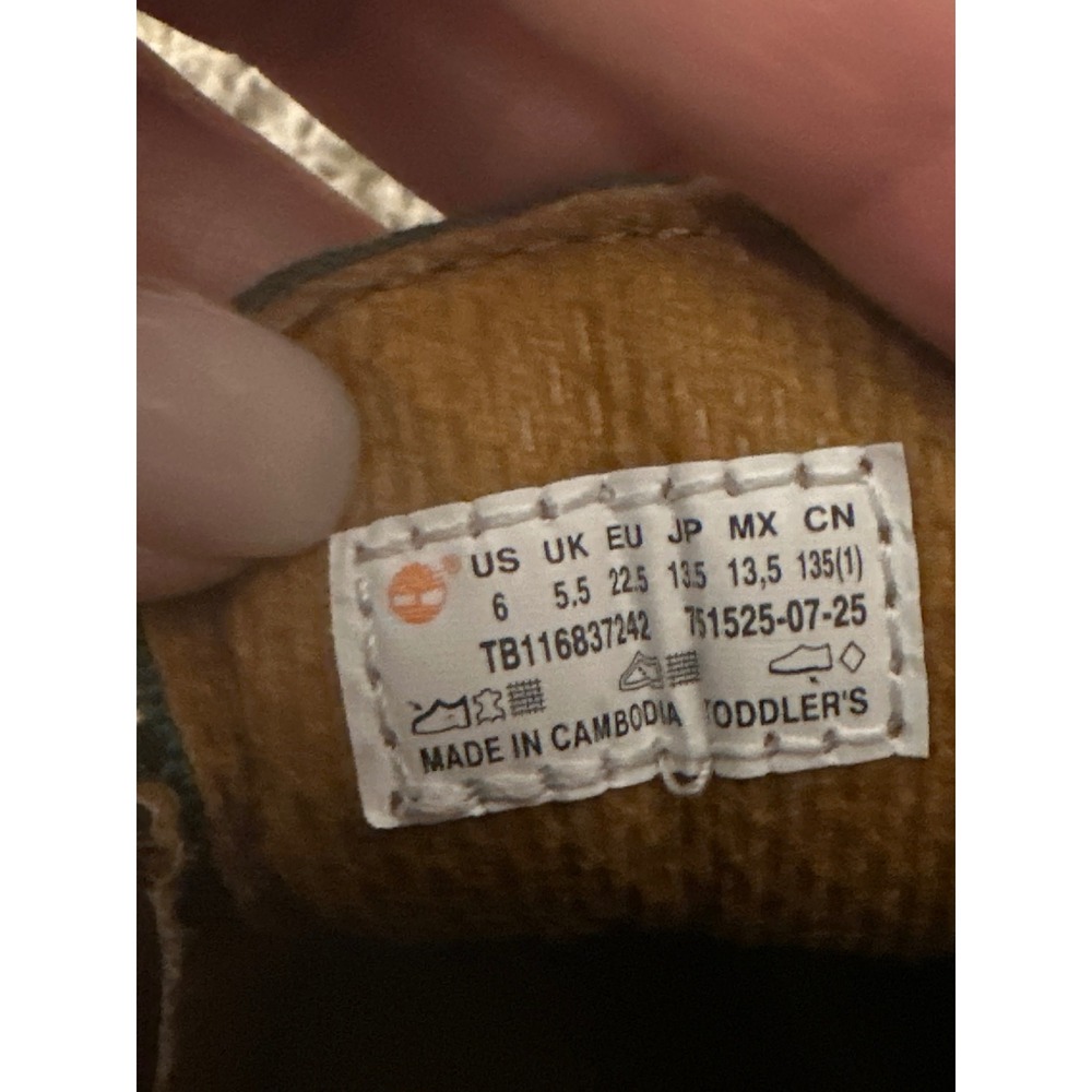 Timberland Field Boot Mid Lace Toddler Dark Brown Green Size 6 - Picture 5 of 5